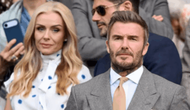 David Beckham awkwardly sits near Katherine Jenkins at Wimbledon after feud
