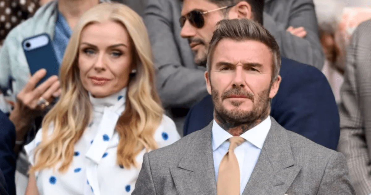 David Beckham awkwardly sits near Katherine Jenkins at Wimbledon after feud