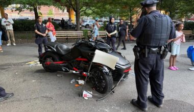 Woman on motorcycle plows through NYC park, mowing down 9 pedestrians in her path