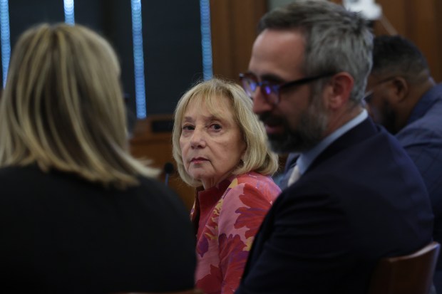 State Rep. Robyn Gabel sits with colleagues at a House executive committee hearing on the budget bill during the spring legislative session at the State Capitol, May 31, 2026, in Springfield. (John J. Kim/Chicago Tribune)