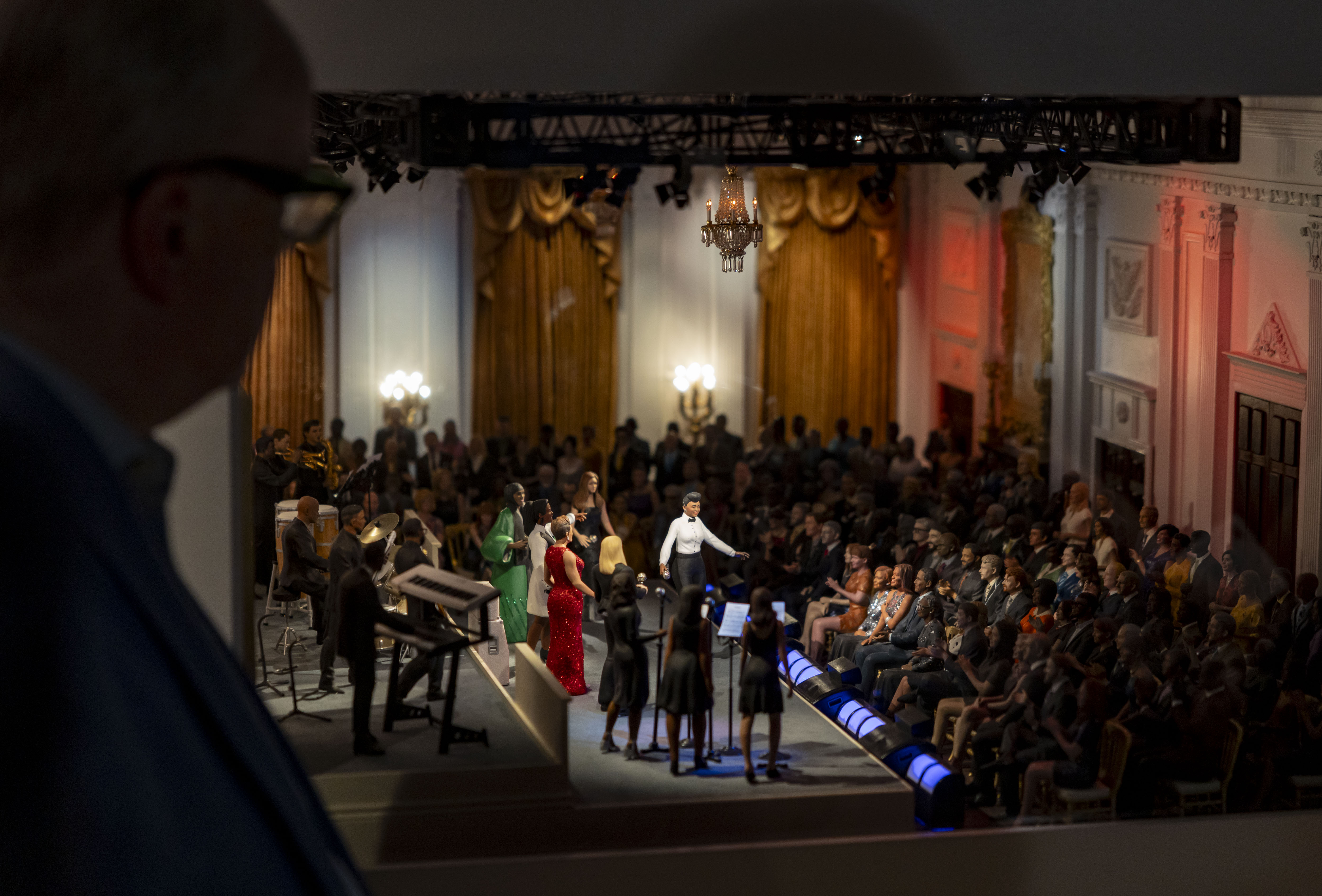 A miniature model of Janelle Monet performing in the East...