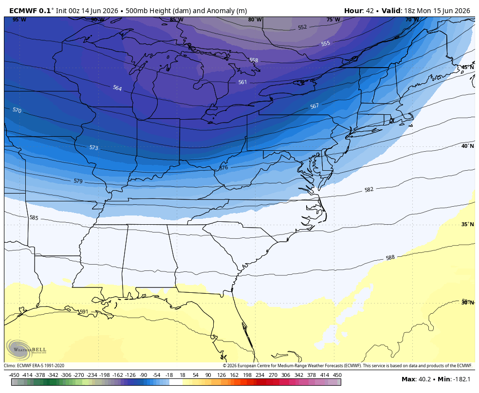 June 14 weather jet stream forecast