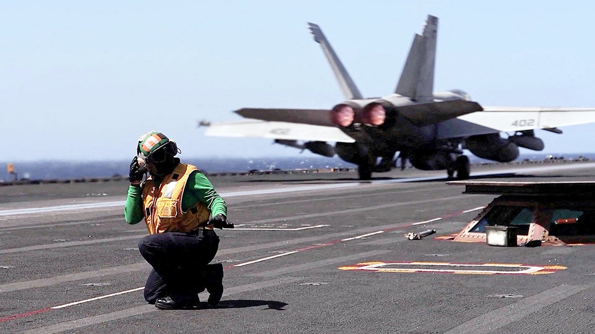 USS Gerald R. Ford conducting flight operations at sea