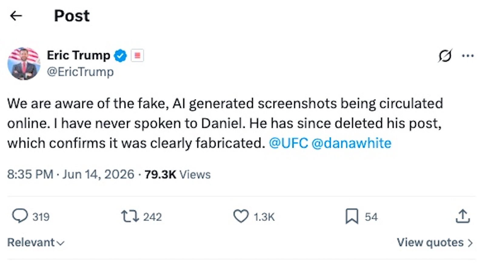 eric trump tweet