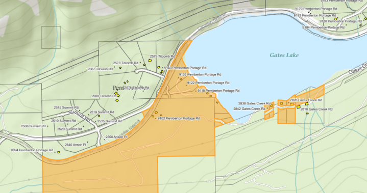 Possible glacial lake outburst prompts evacuation alert northeast of Pemberton - BC