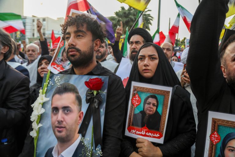 TEHRAN, IRAN - JUNE 12: People from Tehran province gather in support and allegiance to Iranian Supreme Leader Mojtaba Khamenei on June 12, 2026 at Palestine Square in Tehran, Iran. (Photo by Majid Saeedi/Getty Images)