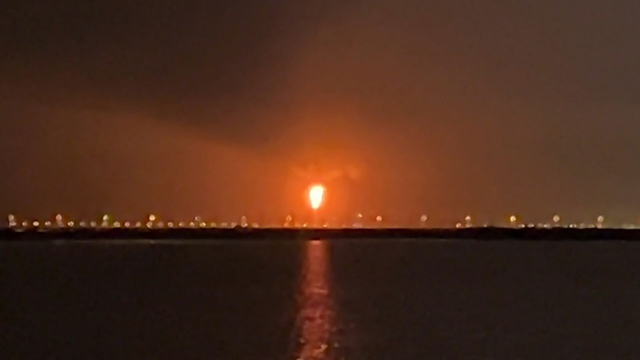This frame grab shows an explosion at Qatar's Ras Laffan industrial zone on Sunday.