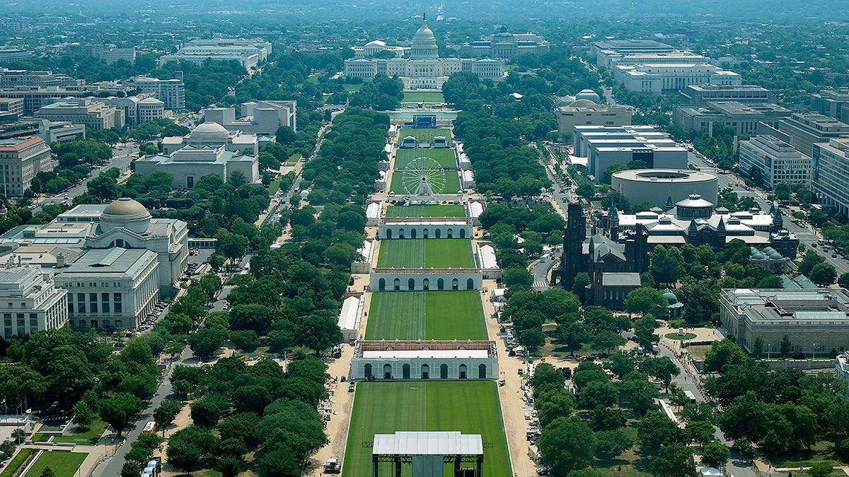 The National Mall amidst the Freedom 250 Great American State Fair setup