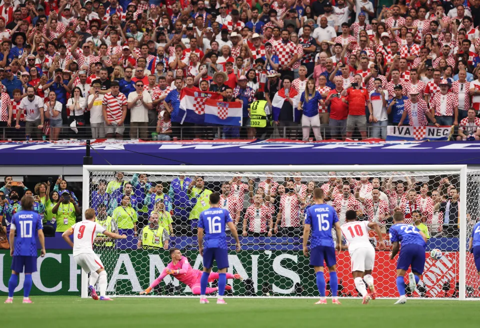 Harry Kane scores for England against Croatia