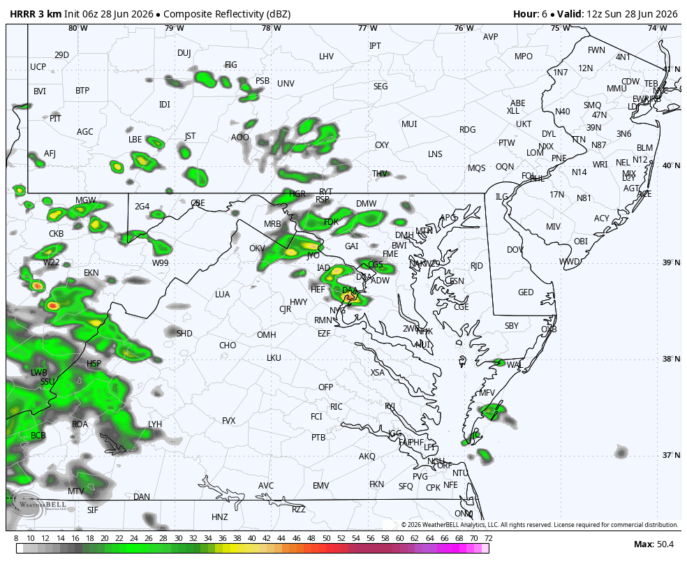 June 28 weather rain radar Sunday