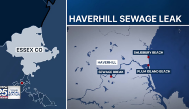 North Shore beaches closed as millions of gallons of sewage flow into Merrimack River – Boston 25 News