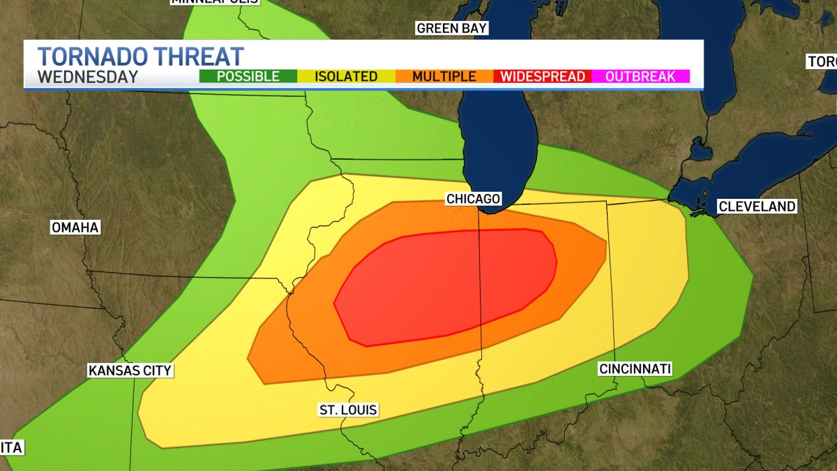 What to know about Wednesday’s severe weather forecast in Illinois – NBC Chicago