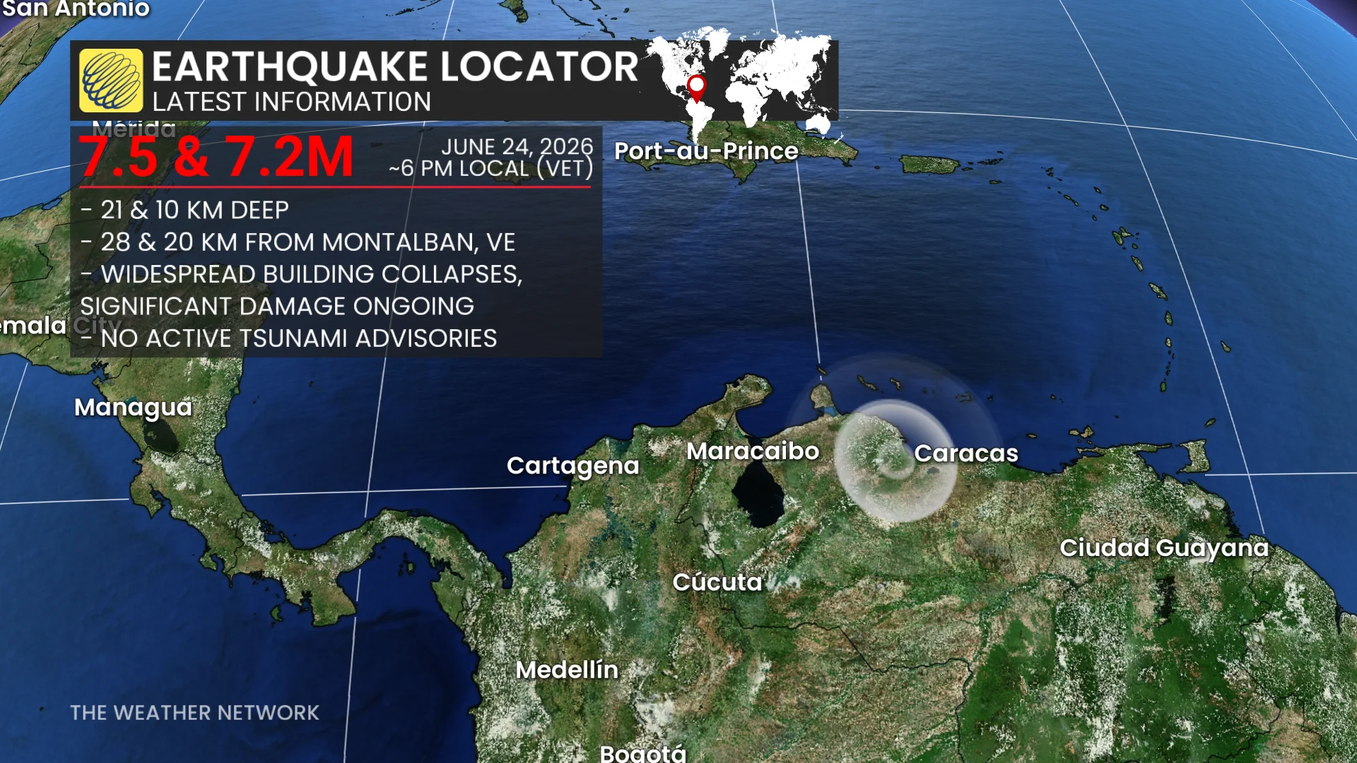 Earthquake locator Venezuela June 24