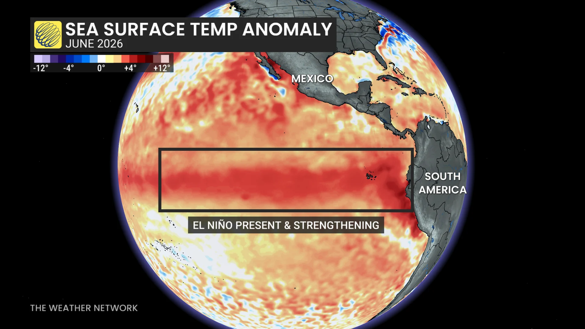 June 2026 Pacific sea surface temperatures - June 11, 2026
