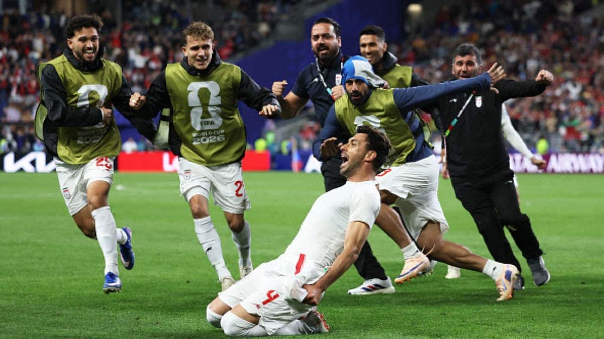 Iran's apparent second goal sparks celebration before video review erases crucial World Cup breakthrough against Egypt. (Photo by Matt McNulty - FIFA/FIFA via Getty Images)