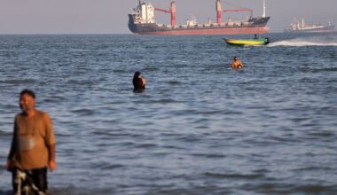 An oil tanker navigates the Strait of Hormuz despite threats from Iran's Revolutionary Guard