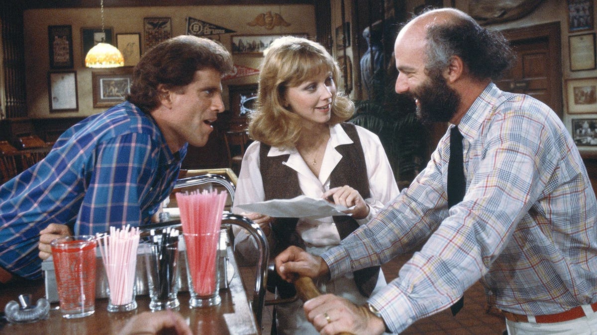 James Burrows directing Ted Danson and Shelley Long in an episode of 