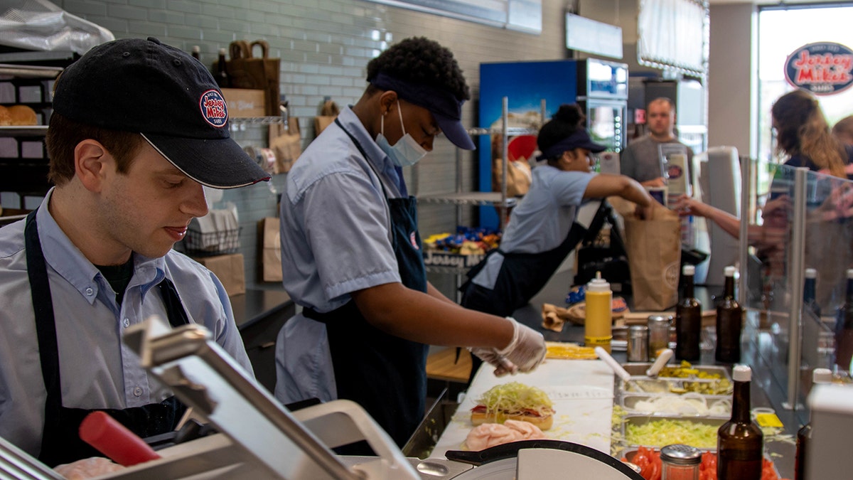 Jersey Mike's employees at work.