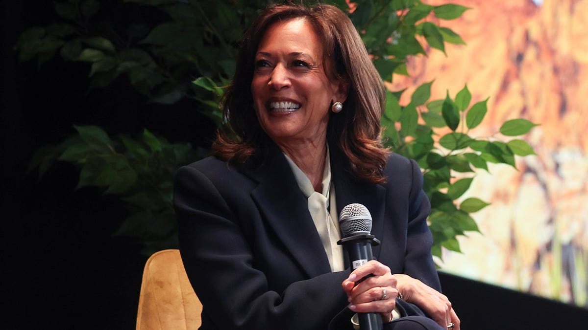 Former Vice President Kamala Harris speaking at MEET Las Vegas event.
