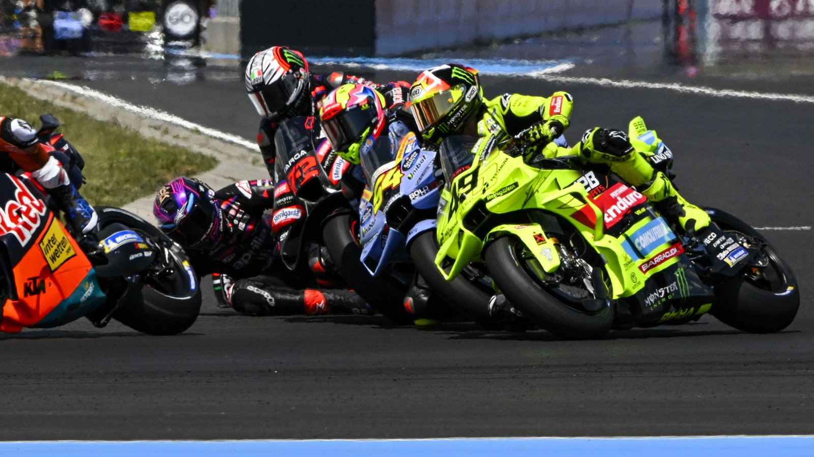 Martin falls at Turn 1, 2026 Hungarian MotoGP. 