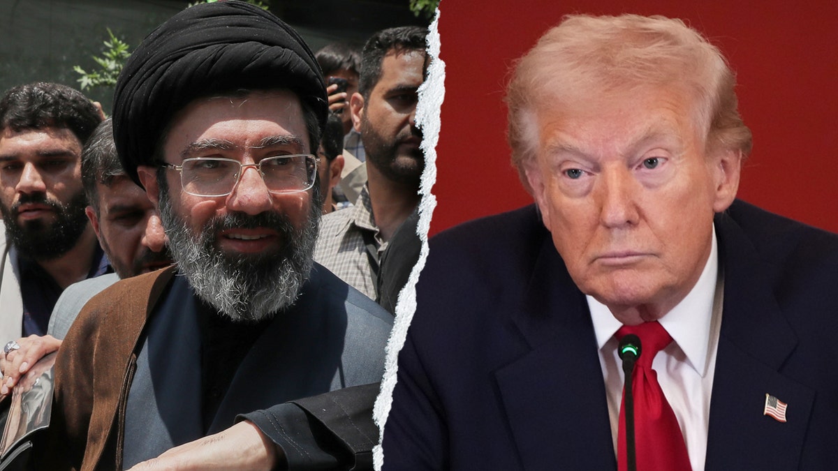 New Iranian Supreme Leader Mojtaba Khamenei and President Donald Trump in side-by-side photo.