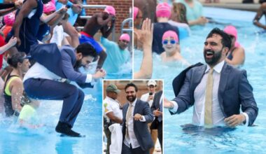 Zohran Mamdani jumps into NYC pool to kick off summer tradition