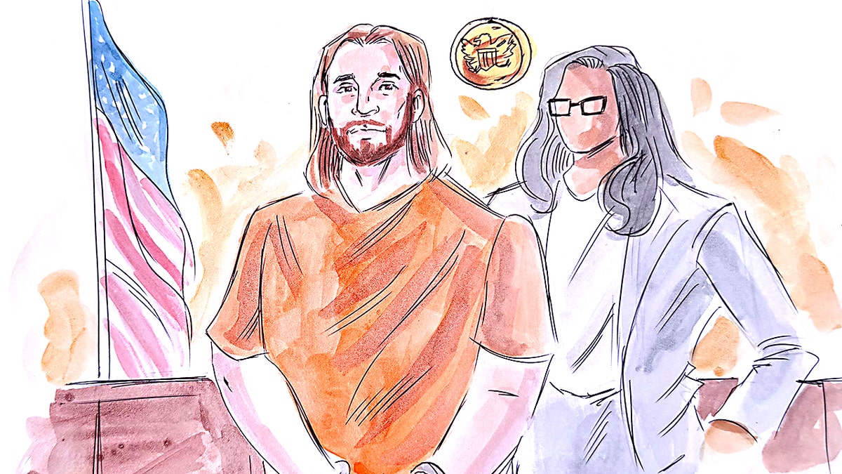 Jonathan Rinderknecht sketch inside federal court in Orlando Florida