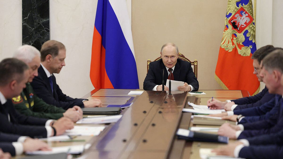 Russian President Vladimir Putin chairs a meeting on securing fuel supplies