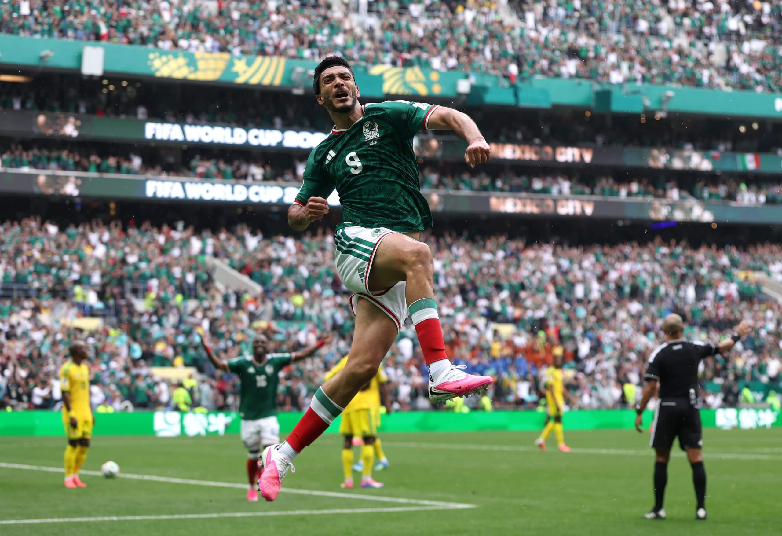 Jimenez celebrating after scoring