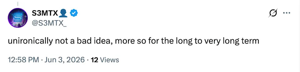 Screengrab of X comment courtesy @s3mtx_/X