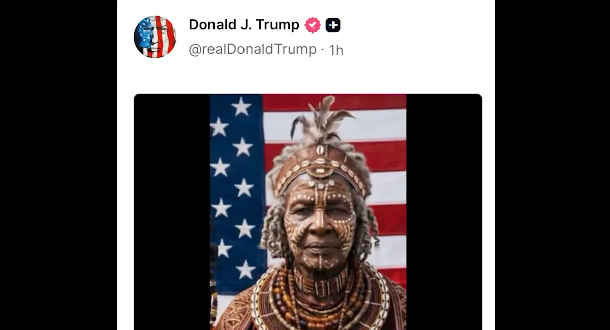 Trump posts video of AI-generated characters from around the world chanting, 'They love Donald Trump'