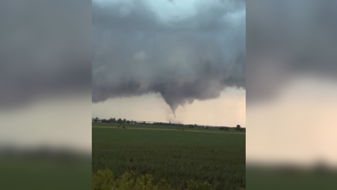 Tornado in Lake County, Indiana near Interstate 65, north of the Kankakee River.