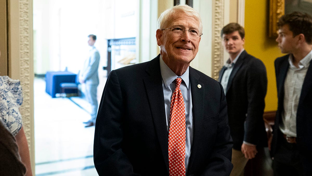 Sen. Roger Wicker departing a meeting with Senate Republicans at the U.S. Capitol