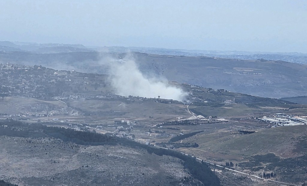 MARJAYOUN, LEBANON - JUNE 3: Smoke rises from the area after the Israeli army violated the ceasefire and launched an airstrike on the Arid Debbin area in the Marjayoun district of southern Lebanon on June 3, 2026. (Photo by Stringer/Anadolu via Getty Images)