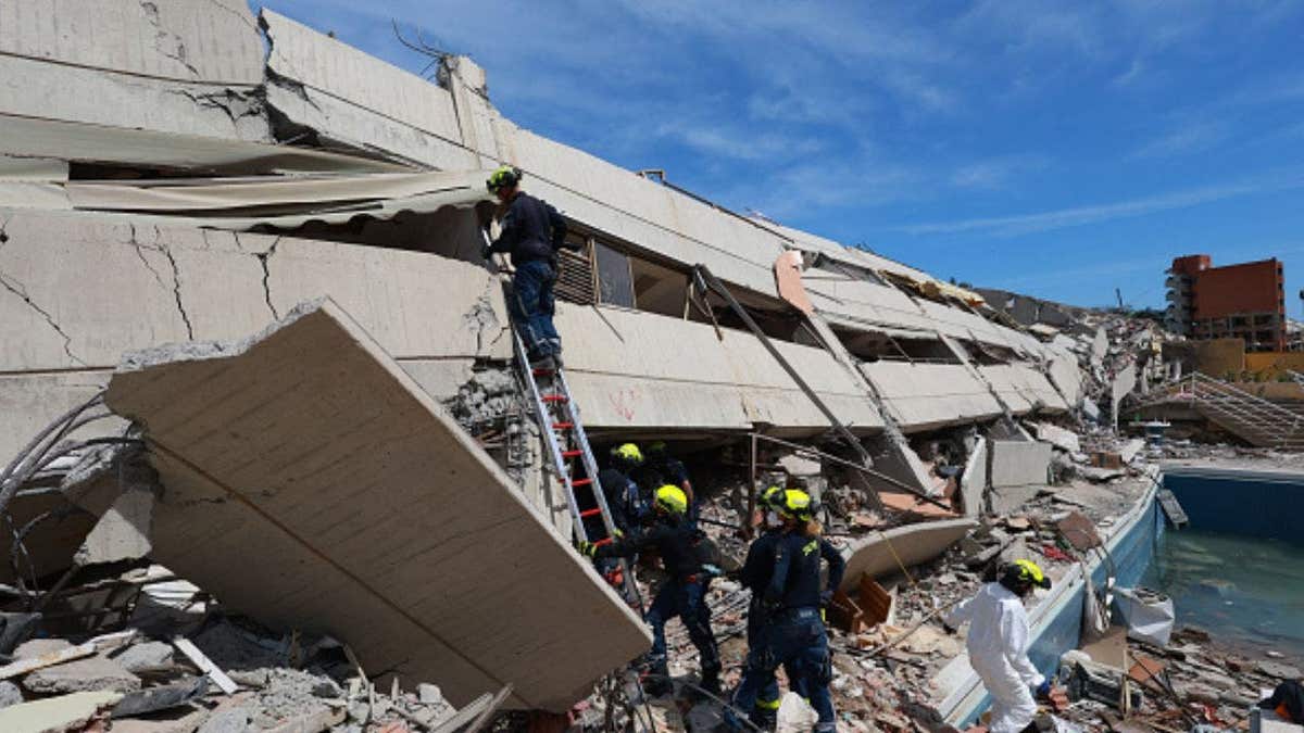 Twin earthquakes devastated Venezuela's northern coast, leaving widespread destruction as emergency crews continue recovery efforts.(Photo by Javier Campos/picture alliance via Getty Images)
