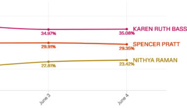 In race for LA mayor, second place counts. Can Raman overtake Pratt to face Bass in November?