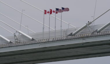 Canadian-built bridge across Detroit River will open, Carney says