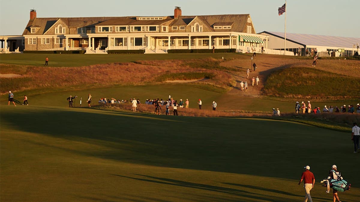 Matthew Fitzpatrick of England walks the 18th hole during the third round of the 126th U.S. OPEN at Shinnecock Hills Golf Club