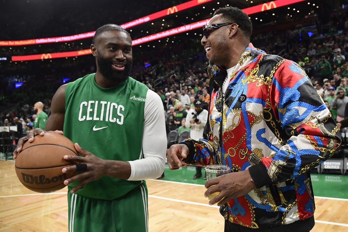 Jaylen Brown and Paul Pierce Jaylen Brown and Paul Pierce