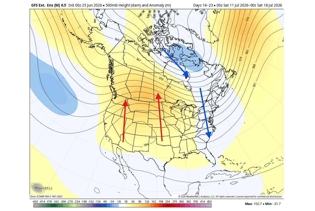 weather-forecast-mid-july-el-nino-pressure-anomaly-pattern-gefs-united-states-canada-east-low