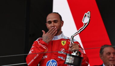 Hamilton blows Kardashian a kiss after taking second place