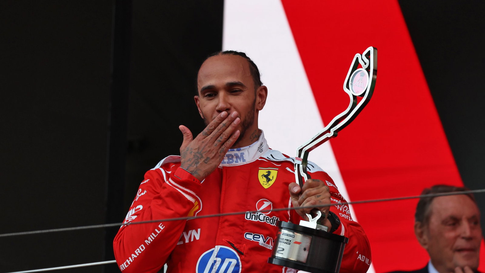 Hamilton blows Kardashian a kiss after taking second place