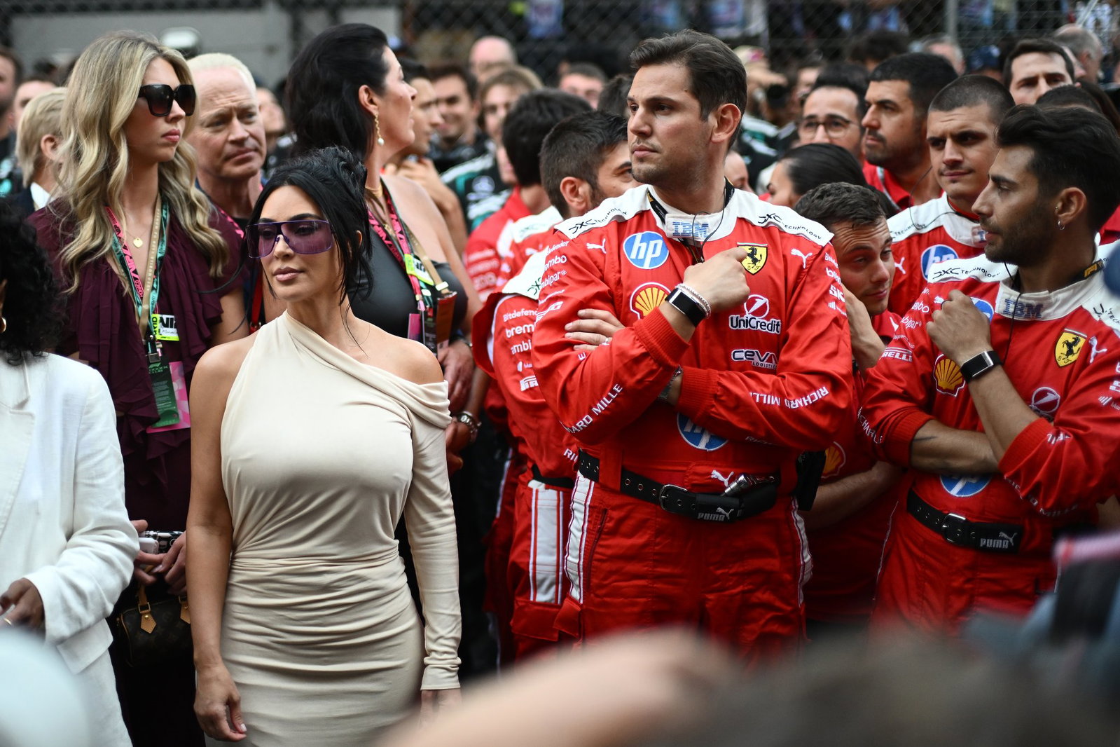 Kardashian watched boyfriend Hamilton celebrate his P2 finish