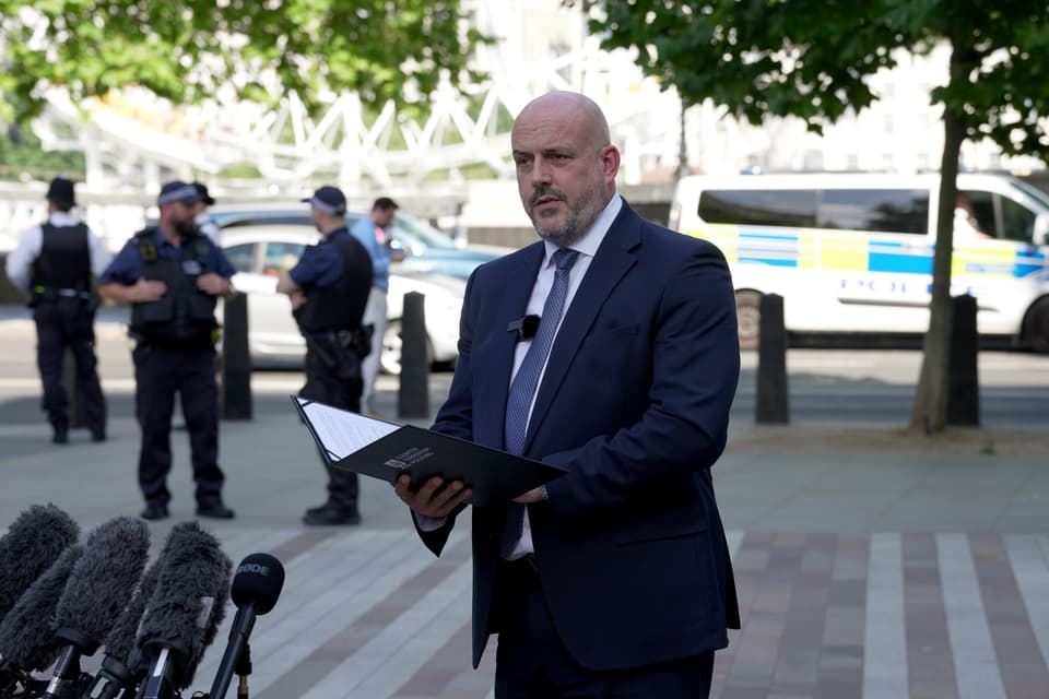 <p>Head of Counter Terrorism Policing, Assistant Commissioner Laurence Taylor, reads a statement on the investigation into the death of Ann Widdecombe</p>