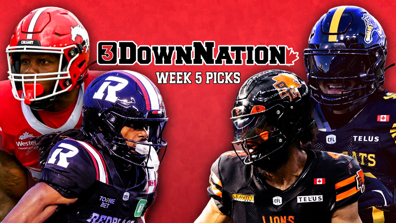 3DownNation CFL picks straight-up & against the spread: Week 5