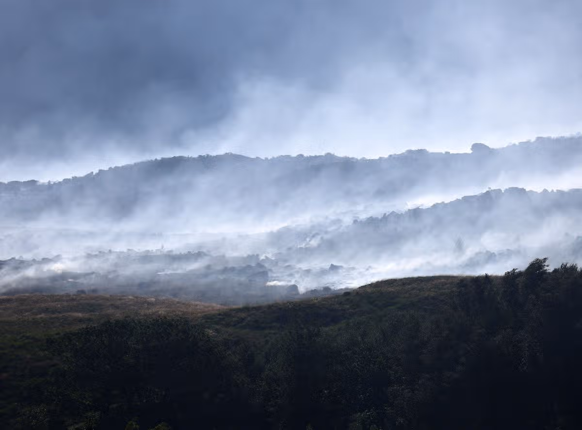 Large areas of moorland have been left scorched