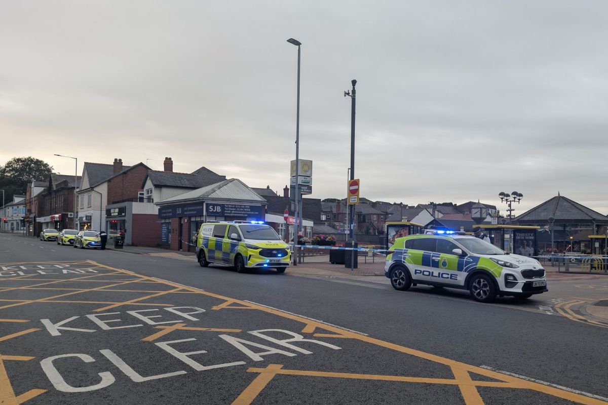 Heswall Bus Station is cordoned off following the stabbing