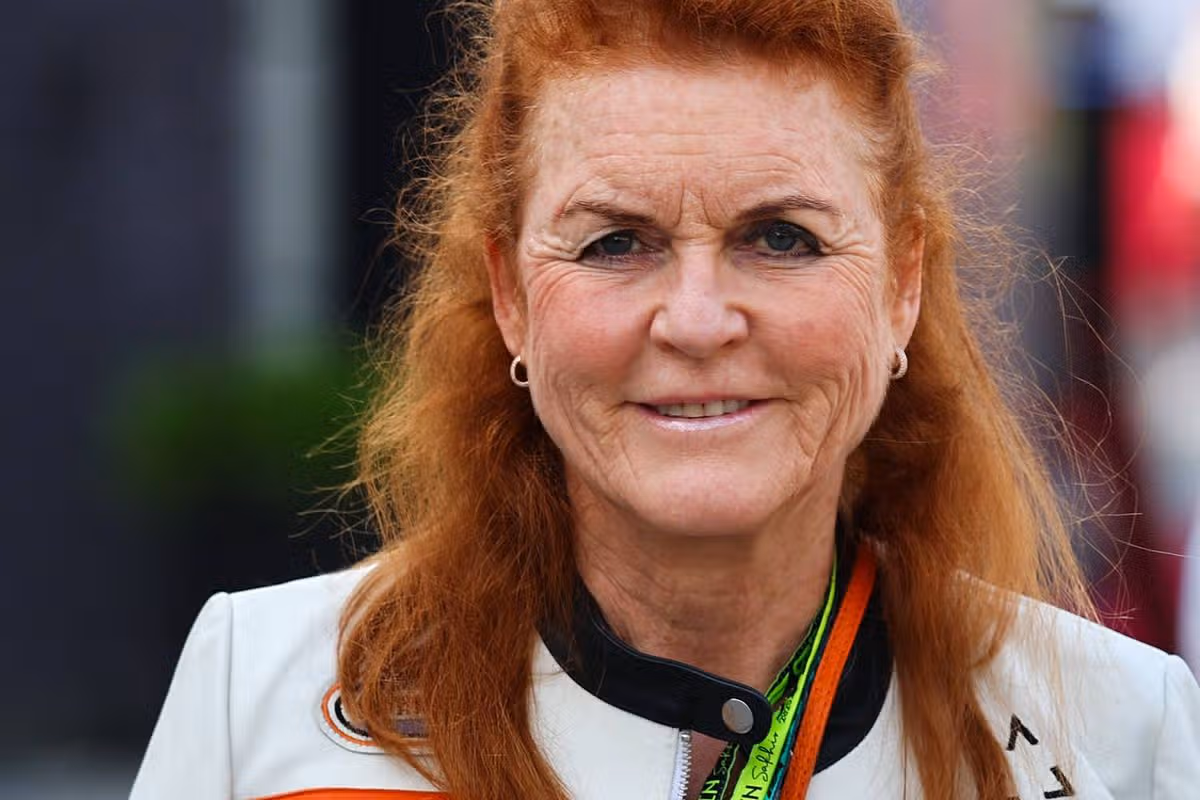 BAHRAIN, BAHRAIN - APRIL 13: Sarah Ferguson, Duchess of York looks on in the Paddock prior to the F1 Grand Prix of Bahrain at Bahrain International Circuit on April 13, 2025 in Bahrain, Bahrain. (Photo by Andy Hone/LAT Images)