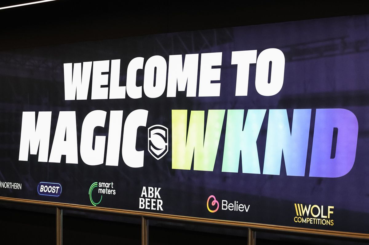 Magic Weekend branding in the Hill Dickinson Stadium tunnel