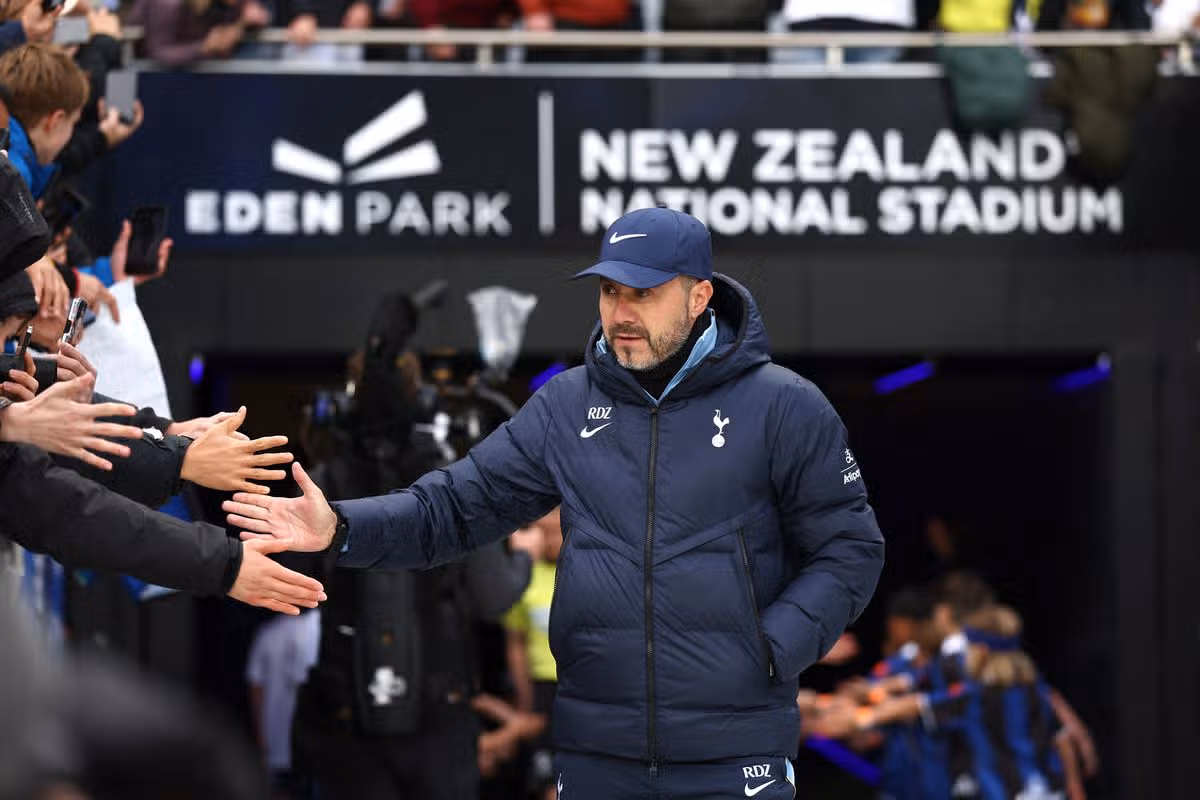 Roberto De Zerbi during the pre-season friendly match between Auckland FC and Tottenham Hotspur at Eden Park